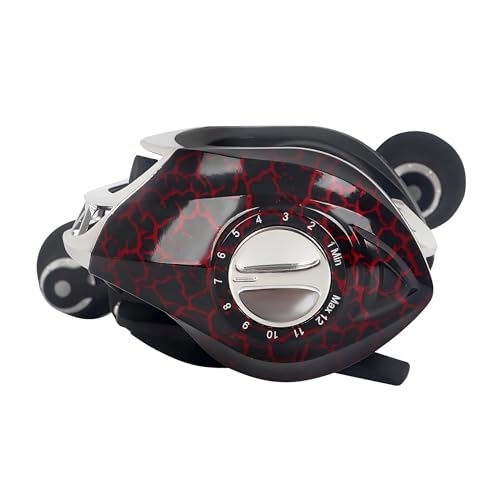 Baitcasting Reel,Carbon Fiber Drag Fishing Baitcaster Reels, Bait Cast Reel With 7.2:1 Gear Ratio 10+1 Ball Bearings 17.6lbs Max Drag Right Hand，Fish Gift For Man - color: MICAI