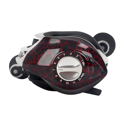 Baitcasting Reel,Carbon Fiber Drag Fishing Baitcaster Reels, Bait Cast Reel With 7.2:1 Gear Ratio 10+1 Ball Bearings 17.6lbs Max Drag Right Hand，Fish Gift For Man - color: MICAI