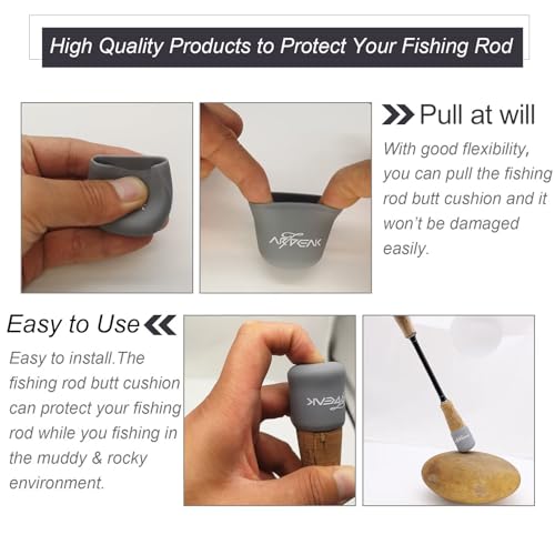 Dovesun Fishing Rod Butt Cushion Fishing Rod Seat Cushions Fishing Rod Protector Fishing Rod Butt Cap End Fishing Rod Holders Small(31mm/1.22in) 4 Colors 8pcs - color: 8PCS-Fit for 1.02"-1.18"(26mm-30mm) Rod Butt