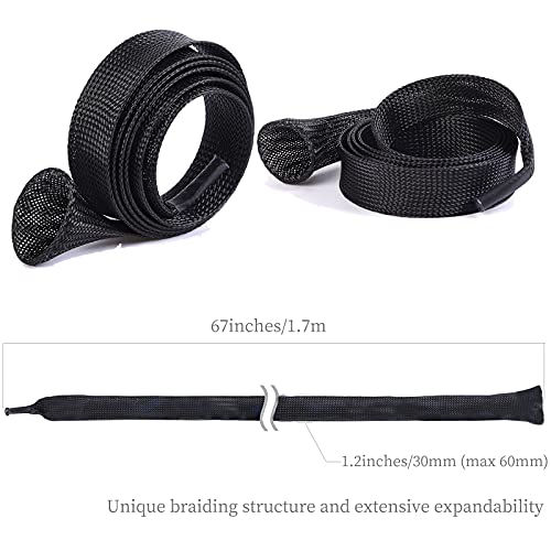 Witwatia Fishing Rod Cover, 7 Pack Fishing Rod Sleeve Socks Pole Glove Protector Cover with Lanyard for Fly, Spinning, Casting, Sea Fishing Rod Accessories Tools(Black)