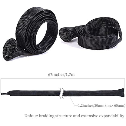 Witwatia Fishing Rod Cover, 7 Pack Fishing Rod Sleeve Socks Pole Glove Protector Cover with Lanyard for Fly, Spinning, Casting, Sea Fishing Rod Accessories Tools(Black)