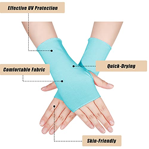 Geyoga 8 Pairs Sun Protection UV Gloves for Women Fingerless Hand UV Protection Glove for Gel Manicures Summer Driving Biking - color: Fresh Colors