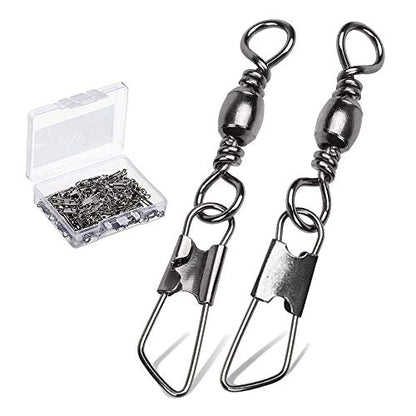 AMYSPORTS Stainless Steel Snap Swivel Saltwater High Strength Snaps Fishing Barrel Line Connector Fishing Swivels Barrel Safety Snap Fishing Tackle Stainless Steel Accessories - size: Size4/0 (112lb) 25 pcs