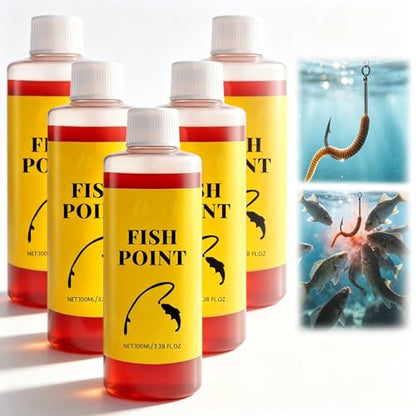 2026 Upgraded Concentrated Fish Attractant Liquid, 100ml Powerful Fish Point Liquid Bait for Trout, Panfish and More, Enhances Scent & Improves Biteresponse - color: 5PCS