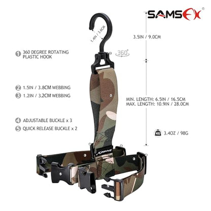 SAMSFX Fishing Wader Boot Hanger Adjustable Strap for Storage Drying - color: Camo Straps and Plastic Hook