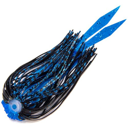 Dr.Fish 15 Pack Replacement Jig Skirts with Tail 88-Strands Silicone Quick Change Fishing Umbrella Skirts for Spinnerbaits Bass Jig Lure Making Supplies - color: Black&Blue-15 Pack