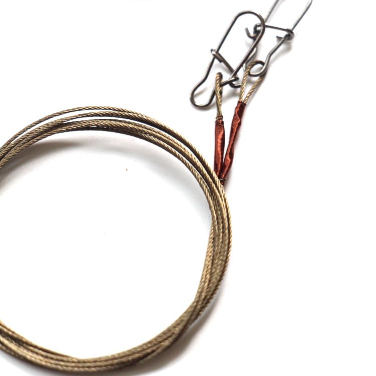 2Pcs Stainless Steel Titanium Fishing Leader, Anti-Bite Wire Trace with Snap Swivel for Saltwater Freshwater