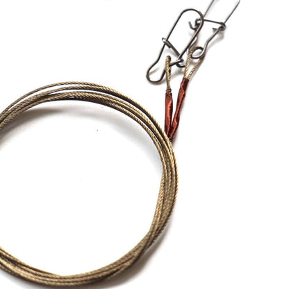 2Pcs Stainless Steel Titanium Fishing Leader, Anti-Bite Wire Trace with Snap Swivel for Saltwater Freshwater