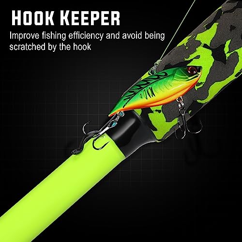 Sougayilang Baitcaster Combo, IM7 Graphite 2Pc Blank Rods,M/MH Power,EVA Handle & Stainless Steel Guides，7.1:1 Gear Ratio, 18LB Drag for Bass, Walleye, Pike - color: green-left, size: 6'10''-Medium
