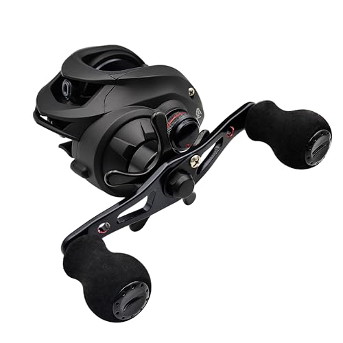 FISHDROPS Baitcaster Reels, 9+1BB, CNC Aluminum Spool, Magnetic Brake System Bait Caster Reel High Speed Gear Ratio 7.0:1 Ultra Smooth Low Profile Baitcasting Fishing Reel - color: Left - Matte Black
