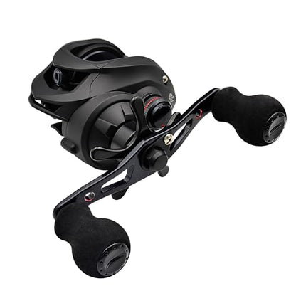 FISHDROPS Baitcaster Reels, 9+1BB, CNC Aluminum Spool, Magnetic Brake System Bait Caster Reel High Speed Gear Ratio 7.0:1 Ultra Smooth Low Profile Baitcasting Fishing Reel - color: Left - Matte Black