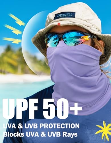 JHYWELL Cooling Neck Gaiter Face Mask, UV Protection Masks Gator, Windproof Bandana for Skiing, Fishing, Hiking, Cycling - color: Lilac Purple