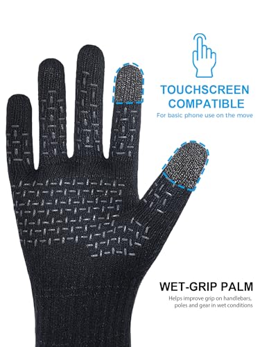 DexShell Waterproof Knit Gloves, Wet-Grip Touchscreen | Waterproof membrane, wet-grip palm and touchscreen for cool wet weather - size: X-Large