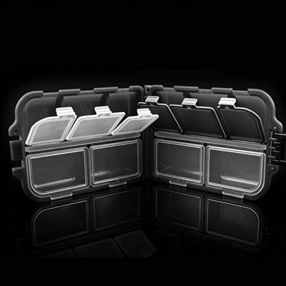1 Pc Outdoor Portable 10-Grid Thickened Fishing Tackle Box Set,Multi-Functional Lure Box Small Fishing Accessories,Black