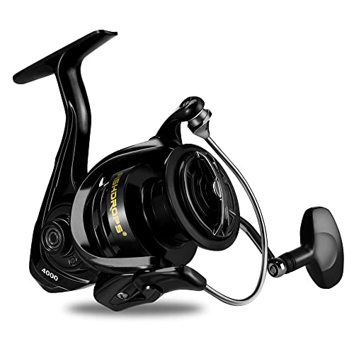 Fishdrops Fishing Reels Spinning Reel Left/Right Interchangeable Aluminium Handle, 7.5 oz Ultralight Spinning Reels, 5.5:1 Gear Ratio Deep/Shallow Aluminum Spool for Freshwater and Saltwater - size: TAILER4000