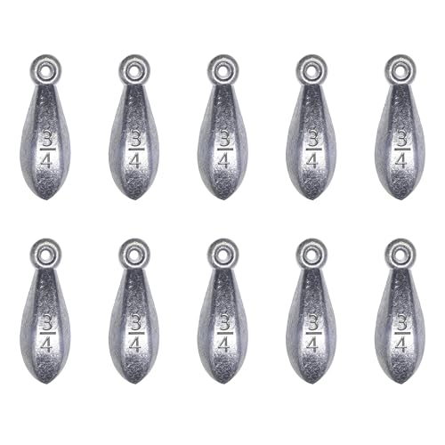 Fishing Weights Sinkers Bank Sinkers Bullet Weights for Surf Fishing Pier Bank Fishing Saltwater Fishing Gear 1oz to 8oz - size: 3/4 Ounce-10pcs