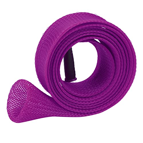 Fishing Rod Sock, Braided Mesh Fishing Rod Sleeve Rod Protector Flat or Pointed End Casting Rods Musky Ice Rod(Purple)
