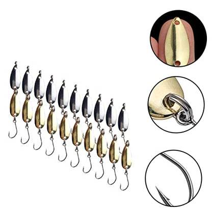 Happyyami 20pcs Professional Fishing Bait Supplies Sequin Horse Mouth Single Hook Lure Making Kit for Bass Panfish Trout