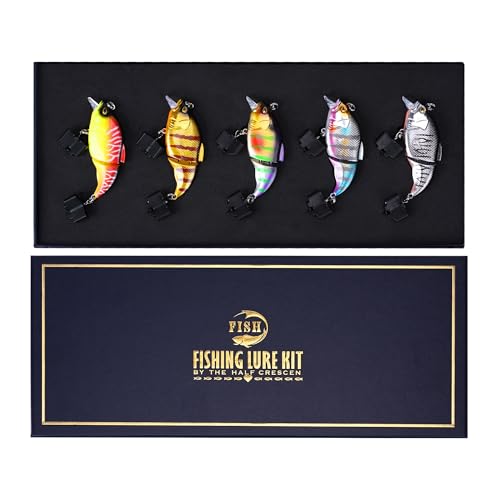 5PCS Glide Bait Fishing Lures Kit, 2026 Surprise Gift for Men & Teen Boys | Fishing Gear for Dad,Bass Fishing Lures Gift Set with Premium Gift Box, Hard & Soft Baits for Bass Trout Pike Salmon - style: 5c