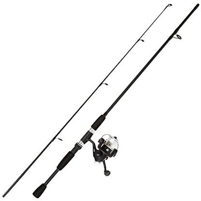 Wakeman Fiberglass Fishing Rod and Reel Combo – 2-Piece 65-Inch Medium Action Spinning Rod Set for Lake Fishing - color: Black