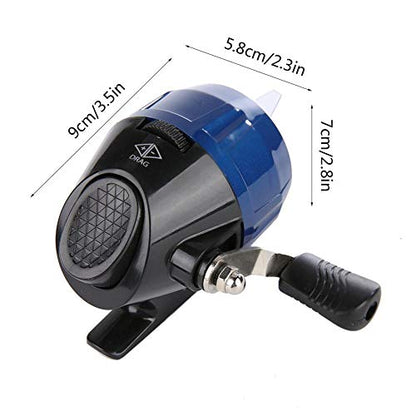 Fishing Wheel Portable Spincast Fishing Reel Slingshot Outdoor Shooting Harpoon Dart Reel - color: blue