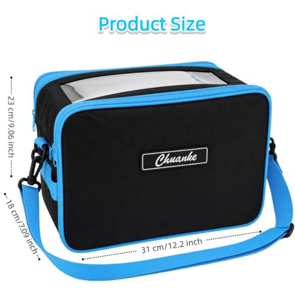 Soft Plastic Bait Storage, Fishing Bait Bag with Top Clear Window | Label Slot & Shoulder Strap, Waterproof Soft Tackle Bag, Soft Bait Organizer for Lures Worms Hooks Fishing Gear
