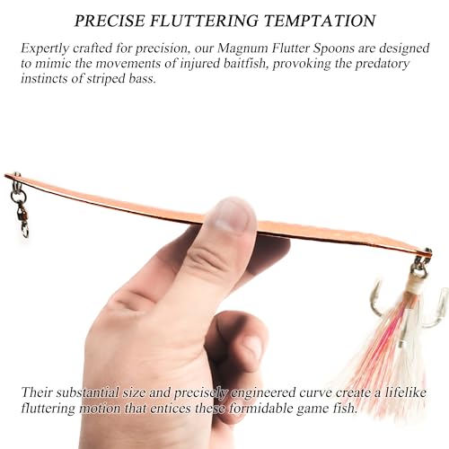Magnum Flutter Spoon Deep Sea Jigging Fishing Lures, 7.5-9 Inch Large Hard Metal Sinking Trolling Casting Striper Fishing Spoon Baits for Striped Bass, Salmon, Walleye, Saltwater, Freshwater - color: B3 - 7.5" Classic - Rose Gold