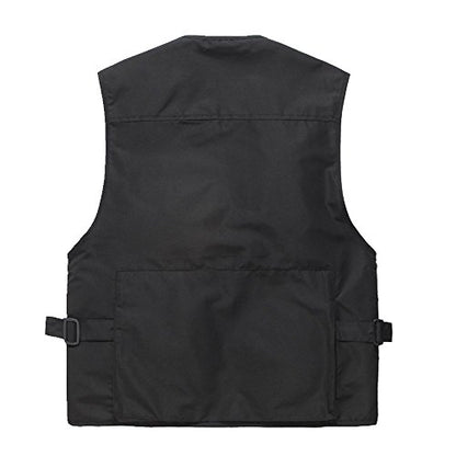 Unisex Breathable Fishing Vest, Multi-Pockets Photography Travel Hunting Waistcoat Jacket for Adults and Youth - color: Black, size: XX-Large