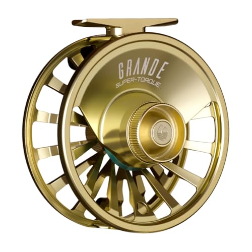 Redington Grande Fly Fishing Reel, Heavyweight Big Game Fly Reels, Freshwater and Saltwater, Super-Torque Drag System, Champagne, 9/10/11 - color: Champagne, size: 9/10/11