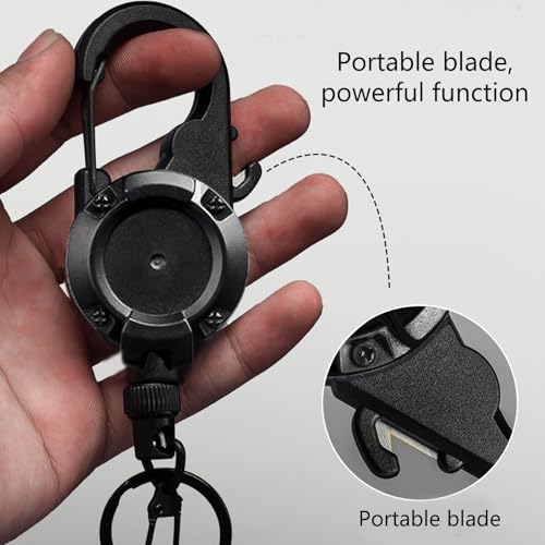 2pcs Fly Fishing Retractor Retractable Keychain Locking Retractor Heavy Duty Badges Holder Anglers Fishing Tool