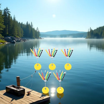 150Pcs/Set Yellow Rubber Fishing Bobber Stoppers,Colorful Fishing Tackle Space Beans Connectors Oval Float Stops Fishing Accessories Hunting and Fishing