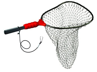 Ego S1 Slider Fishing Net, Ultimate Fishermen’s Tool Fixed Handle, Replaceable Head, Salt & Freshwater, 17x19 Inch Hoop - color: Red/Black, size: Nylon Mesh