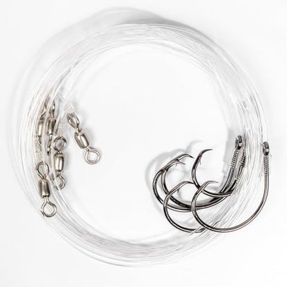 Mustad BlacktipH Live Bait Rig, Demon Wide Gap Circle Hook, Premium fluorocarbon Leader, Premium Rosco Swivel - size: Small