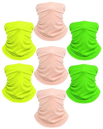 Xeoxarel Neck Gaiter, 7 Pack Cooling UV Protection, Bandana Face Mask Scarf for Men and Women - color: 3 Pink, 2 Fluorescent, 2 Neon Yellow