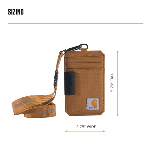 Carhartt 700D Nylon Duck ID Holder and Lanyard, W/Mesh ID Window for Quick Access - color: Gravel