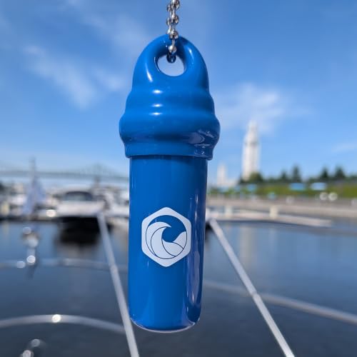 Seahive Floating Keychain (1 pack) with Waterproof Safety Container Boat Key Float - Pontoon, Fishing Accessories key holder - color: Dark Blue