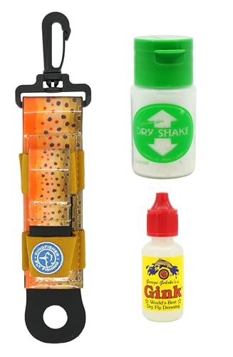 Gehrke’s Gink and Shimazaki Dry Shake Dry Fly Floatant with Kingfisher Combo Holder - color: Brown Trout
