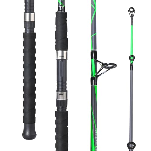 Sougayilang Spinning Rods, Strong Carbon&Glass Composite Fishing Pole with Stainless Steel Line Guides for Catfish- 7'0" - color: Green