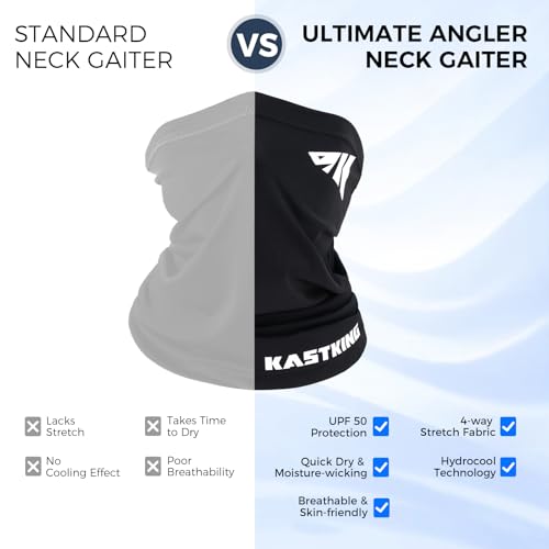 KastKing Ultimate Angler Neck Gaiter, UPF 50 Sun Mask, Sun Gaiters for Men & Women, Hydrocool Technology, Fishing, Hiking - color: B: Master Collection (Size: 19"x9.5")