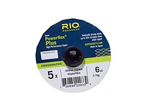 RIO Products Powerflex Tippet, Freshwater Fly Fishing Trout Tippet, Superb Knot Strength, Stretch, and Suppleness, 30yd Spools, 3 Pack - size: 0X - 2X