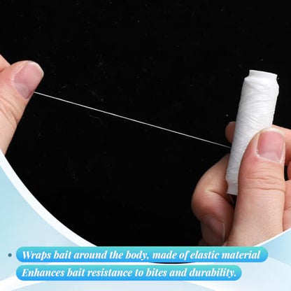 5 Pcs Fishing Bait String, Nylon Invisible Fishing Thread Elastic Clear Fishing Line 0.2mm 820FT Per Spool Stretchy Fish Wire for Salmon Sturgeon Catfish Bass