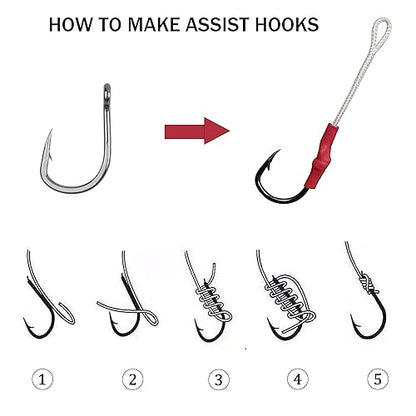 Fishing Hooks Live Bait Hooks Saltwater Circle Hooks Stainless Steel Fishing Hooks 2X Strong Circle Hooks Assist Hooks Bait Fishing Hooks for Ocean Saltwater Freshwater Fishing Size: 1/0-10/0 - size: 30 Pcs, 4/0