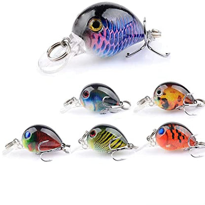 Micro Fishing Lures Crankbaits Baits Lure，Mini Fishing Lure Swimbaits Micro Crank Baits Topwater Lures for Freshwater Saltwater Bluegill Pumpkinseeds Trout Perch with Tackle Boxes - color: M02