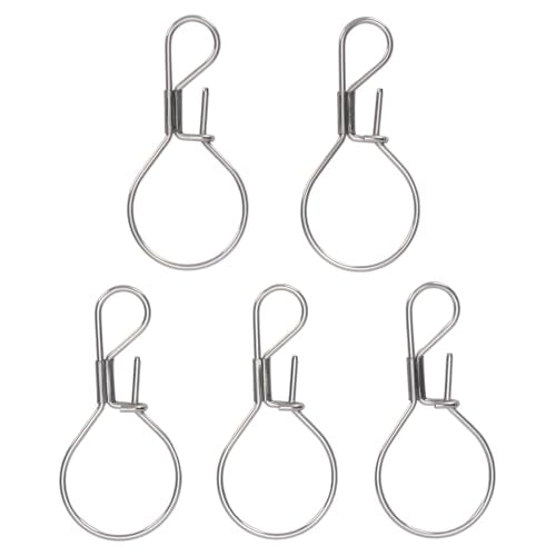 RiToEasysports Stainless Steel Live Fish Lock Buckles, Single Handed Rustproof Fishing Stringer Clips 5PCS Set for Freshwater Saltwater Anglers Outdoor Fishing Adventures
