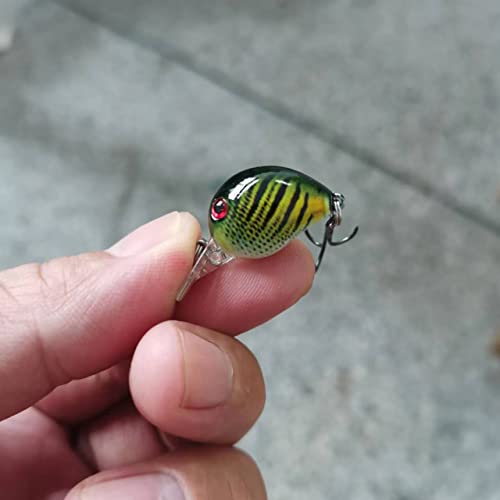 Micro Fishing Lures Crankbaits Baits Lure，Mini Fishing Lure Swimbaits Micro Crank Baits Topwater Lures for Freshwater Saltwater Bluegill Pumpkinseeds Trout Perch with Tackle Boxes - color: M02