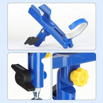 Fishing Rod Holder - Stainless Steel Angling Pole Rack with Ground Spikes | Adjustable Fishing Rod Holder | for Boat Shore Kayak Pontoon Dock Surf Beach - color: Blue