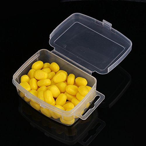 Demeras 60pcs Fake Soft Corn Lures Plastic Artificial Up Baits Fishing Lures Simulation Carp Fishing Lures for Carp Trout Bream(Yellow)
