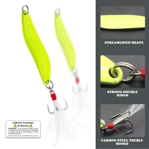 Fishing Lures,Fishing Spoons, Colorful Casting Fishing Spinner Hard Baits Tackle Single Hook for Trout Bass Salmon Freshwater Saltwater with Metal Hooks - color: 10pcs Glow Color