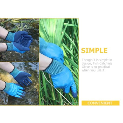 TOYANDONA Outdoor Waterproof Fishing Gloves Double-Layer Wear-Resistant Gardening Gloves with Non-Slip Grip for Planting and Fish Catching 1 Pair
