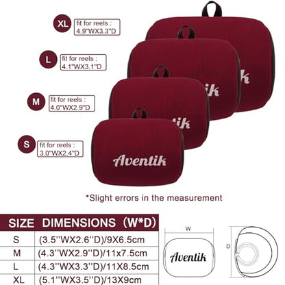 Aventik Neoprene Conventional Reel Cover Round Reel Gloves Trolling Reels Storage Reel Pouch Fits 800 1000 2000 3000 4000 5000 6000 Series Fishing Reels - color: Black/Red, size: XL:5.1''W x 3.5''D